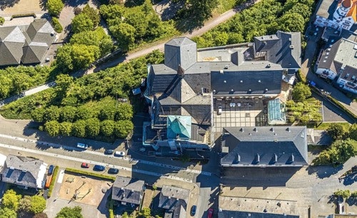 Aerial view, Propsteikirche St. Laurentius, Stadt- und Landständearchiv Arnsberg, Arnsberg,