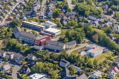 Aerial photo, Franz-Joseph-Koch-Schule, Mariannhill School, Caritas, Arnsberg, Sauerland,