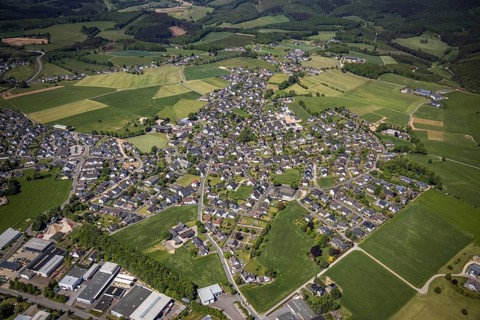 Aerial view, local view Ennest, Attendorn, Sauerland, North Rhine-Westphalia, Germany, DE, Europe,