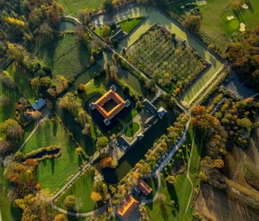 Aerial view, Golfclub Wasserschloss Westerwinkel, Schloss Westerwinkel, Herbern, Ascheberg,