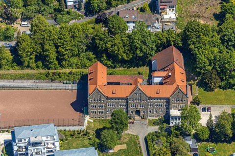 Aerial view, Collegium Bernardinum of the Archbishop's Boarding School for Boys, Attendorn,