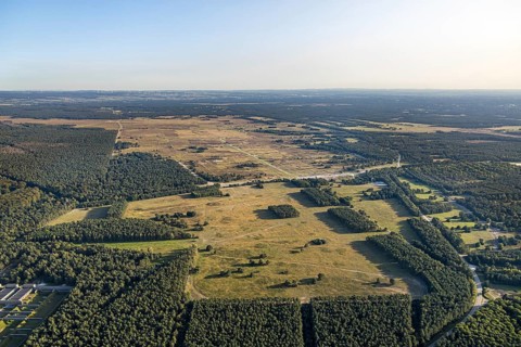 Aerial photo, armoured training area, Senne, Augustdorf, Ostwestfalen-Lippe, North
