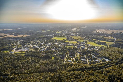 Aerial photograph, Generalfeldmarschall Rommel Kaserne, Augustdorf, Ostwestfalen-Lippe, North