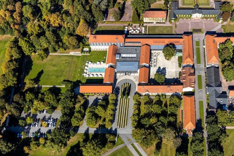 Aerial photo, Gräflicher Park Health & Balance Resort, Bad Driburg, East Westphalia-Lippe, North