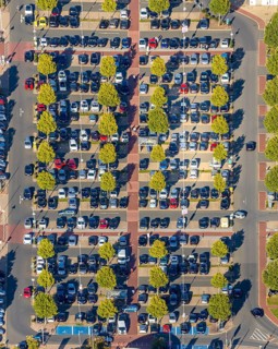 Aerial view, Werre-Park, parking, Rehme, Bad Oeynhausen, Ostwestfalen-Lippe, North