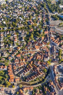 Aerial view, river Salze, old town Bad Salzuflen, East Westphalia-Lippe, North Rhine-Westphalia,