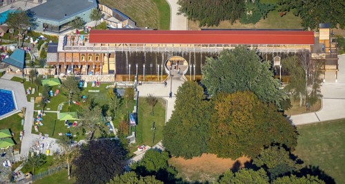 Aerial view, graduation house, Sassendorf, Bad Sassendorf, district of Soest, North