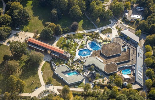 Aerial view, Börde Therme Bad Sassendorf, graduation house, Sassendorf, Bad Sassendorf, district