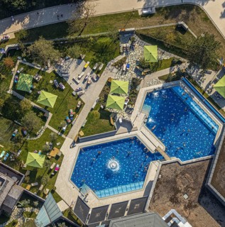 Aerial view, Börde Therme Bad Sassendorf, Sassendorf, Bad Sassendorf, Kreis Soest, North