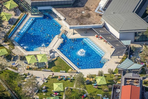 Aerial view, Börde Therme Bad Sassendorf, Sassendorf, Bad Sassendorf, Kreis Soest, North