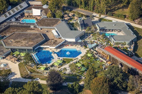 Aerial view, Börde Therme Bad Sassendorf, graduation house, Sassendorf, Bad Sassendorf, district