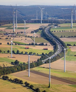 Aerial view, wind turbines, motorway A44, motorway service area Sintfeld, Wewelsburg, Büren,
