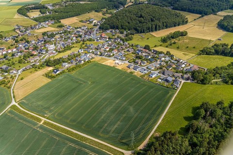 Aerial view, local view district Beckum, building area new construction single-family houses,