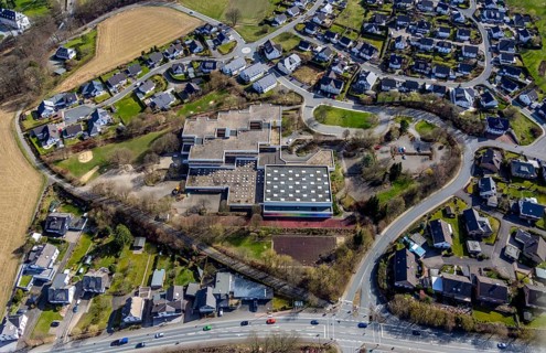 Aerial photo, Franz Hoffmeister Schulzentrum Bestwig, Bestwig, North Rhine-Westphalia, Germany,