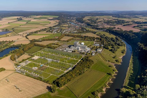 Aerial photograph, Former Würgassen nuclear power plant, Würgassen, Beverungen, East