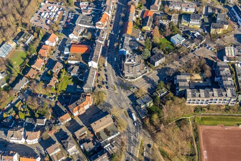 Aerial view, intersection Kemnader Straße, Markstraße, Karl-Friedrich-Straße,