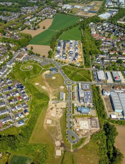 Aerial view, residential area Marie-Luise-Tanski-Straße, Hiltroper Höhe, commercial area