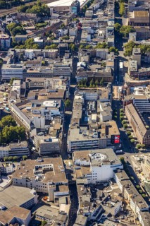 Aerial view, pedestrian zone Kortumstraße between Nordring and Konrad-Adenauer-Platz, Bermuda