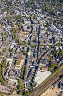 Aerial view, pedestrian zone Kortumstraße between Nordring and Konrad-Adenauer-Platz, Bermuda