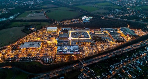 Aerial view, shopping centre Ruhr Park Bochum, A40, B1, Ruhrschnellweg, Harpen, Bochum, Ruhr area,