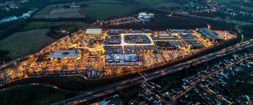 Aerial view, shopping centre Ruhr Park Bochum, A40, B1, Ruhrschnellweg, Harpen, Bochum, Ruhr area,