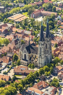 Aerial view, Dom St. Ludgerus Billerbeck, Billerbeck, Münsterland, North Rhine-Westphalia, Germany,