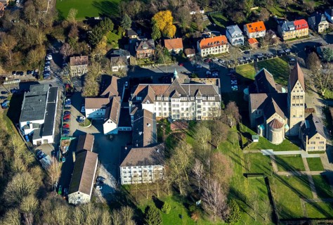 Aerial view, Maria-Hilf-Krankenhaus, Katholisches Klinikum Bochum, Pfarrei Liebfrauen Bochum,