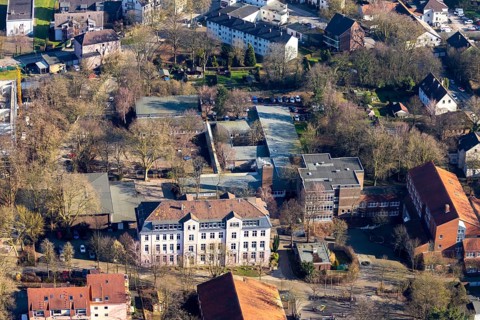 Aerial photo, Willy-Brandt-Gesamtschule, Wittekindstraße, Werne, Bochum, Ruhr area, North