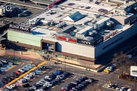 Aerial view, Ruhrpark Bochum, shopping centre, Harpen, Bochum, Ruhr area, North Rhine-Westphalia,