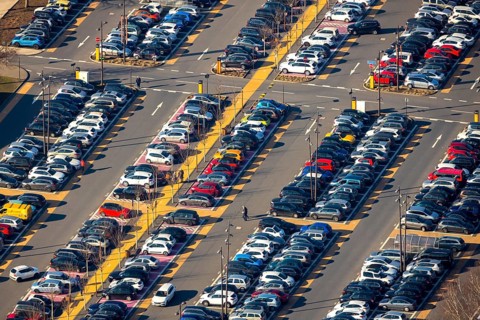 Aerial view, Ruhrpark Bochum, shopping centre, Harpen, Bochum, Ruhr area, North Rhine-Westphalia,