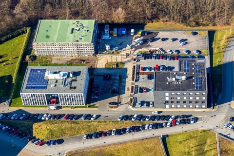 Aerial view, health campus south, Querenburg, Bochum, Ruhr area, North Rhine-Westphalia, Germany,