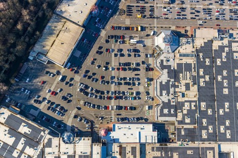 Aerial view, Hannibal-Center, shopping centre, Hofstede, Bochum, Ruhr area, North Rhine-Westphalia,