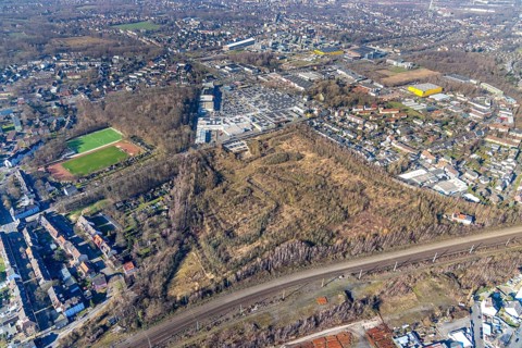 Aerial photograph, Hannibal slag heap, Phönixberg, Hofstede, Bochum, Ruhr area, North
