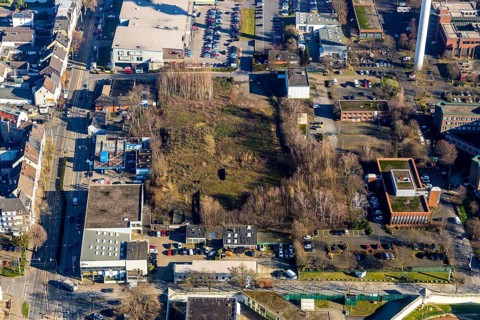 Aerial photograph, Deutsche Telekom AG site, Karl-Lange-Straße, potential mosque site, Grumme,