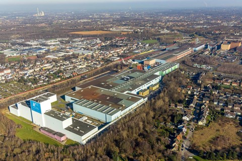 Aerial view, thyssenkrupp Steel Europe AG Bochum plant, Essener Straße, Kruppwerke, Bochum, Ruhr