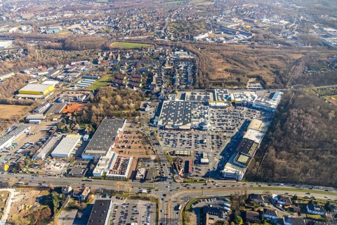Aerial view, Hannibal-Center, shopping centre, Hofstede, Bochum, Ruhr area, North Rhine-Westphalia,