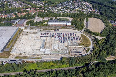 Aerial view, Opel Warehouse Bochum, Langendreer, Bochum, Ruhr area, North Rhine-Westphalia,