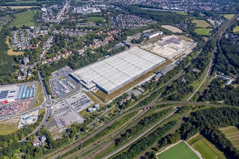 Aerial view, Opel Warehouse Bochum, Langendreer, Bochum, Ruhr area, North Rhine-Westphalia,