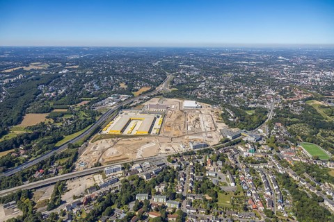 Aerial view, MARK 51°7, new building Zess, Laer, Bochum, Ruhr area, North Rhine-Westphalia,