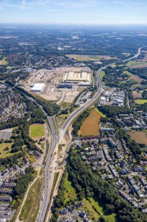 Aerial photo, MARK 51°7, new building Zess, Nordhausen-Ring and motorway A448, Laer, Bochum, Ruhr