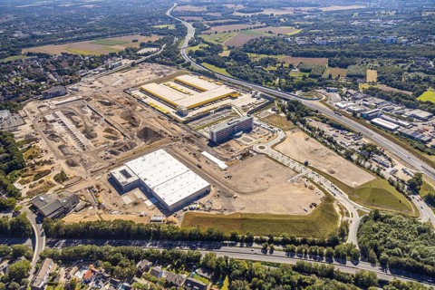 Aerial view, MARK 51°7, new building Zess, Laer, Bochum, Ruhr area, North Rhine-Westphalia,