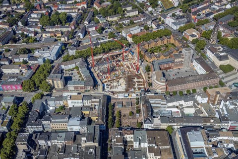 Aerial view, Old Justice Area, Gleisdreieck, Bochum, Ruhr Area, North Rhine-Westphalia, Germany,