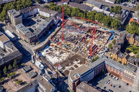 Aerial view, Old Justice Area, Gleisdreieck, Bochum, Ruhr Area, North Rhine-Westphalia, Germany,