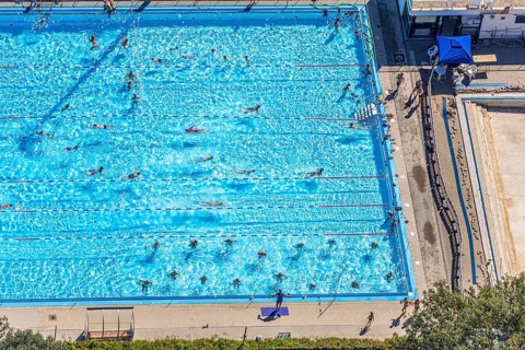 Schwimmverein Blau-Weiß Bochum 1896 e. V., outdoor swimming pool Am Wiesengrund, swimming pool,