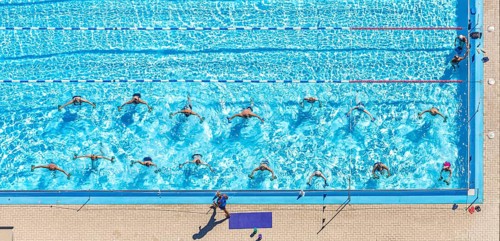 Schwimmverein Blau-Weiß Bochum 1896 e. V., outdoor swimming pool Am Wiesengrund, swimming pool,