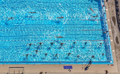 Schwimmverein Blau-Weiß Bochum 1896 e. V., outdoor swimming pool Am Wiesengrund, swimming pool,