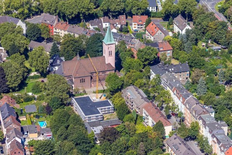 Aerial photograph, ÐŸÑ€Ð°Ð²Ð¾ÑÐ°Ð²Ð½Ð°Ñ Ð¦ÐµÑ€ÐºÐ¾Ð²ÑŒ, Russian Orthodox Church Feldsieper Straße,