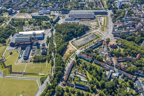 Aerial view, city centre west, Kultur Ruhr GmbH, Westpark, Gahlensche Straße, Alleestraße,