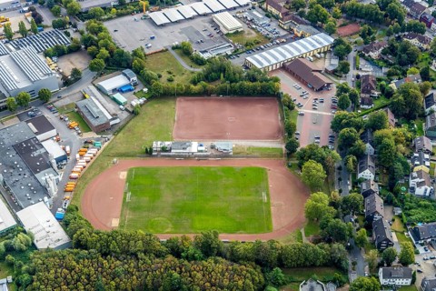 Aerial view, sports facility Schwarz-Weiß Wattenscheid 08, Wattenscheid, Bochum, Ruhr area, North