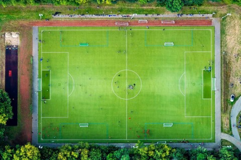 Aerial view, sports centre Wattenscheid-West Berliner Straße, Leithe, Bochum, Ruhr area, North